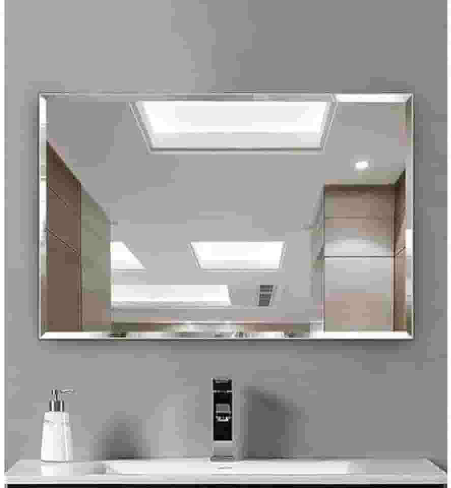 Cebrace Espelho Decorativo Retangular 70x50cm, Bisotê de 20mm, Vidro de 4mm, Montagem na Parede, Ideal para Sala, Banheiro, Quarto ou Cozinha