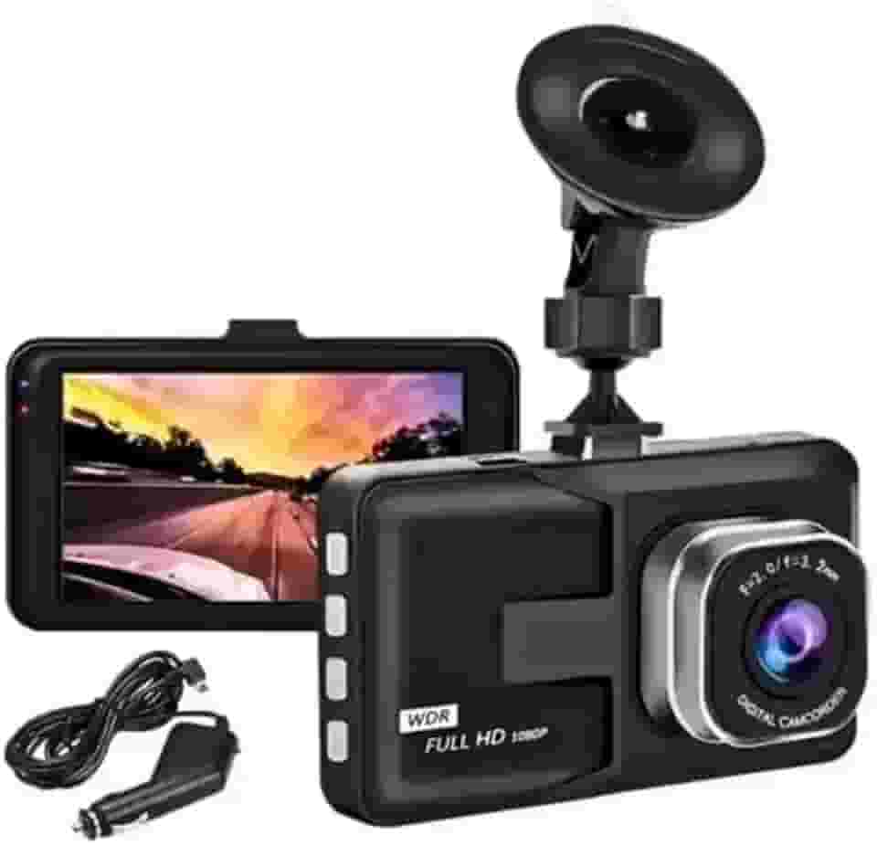 Câmera Veicular Full HD 1080P, Tela LCD, Sensor G, Gravação em Loop, Visão Noturna, Suporte para Cartão Micro SD