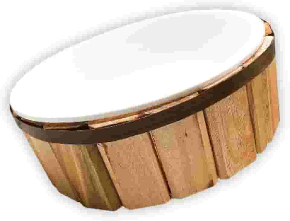 Ofurô para Spa dos Pés Madeira + Bacia de Plástico