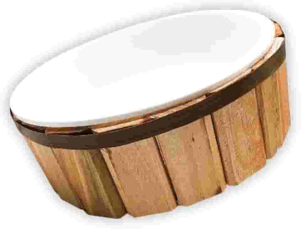 Ofurô para Spa dos Pés Madeira + Bacia de Plástico