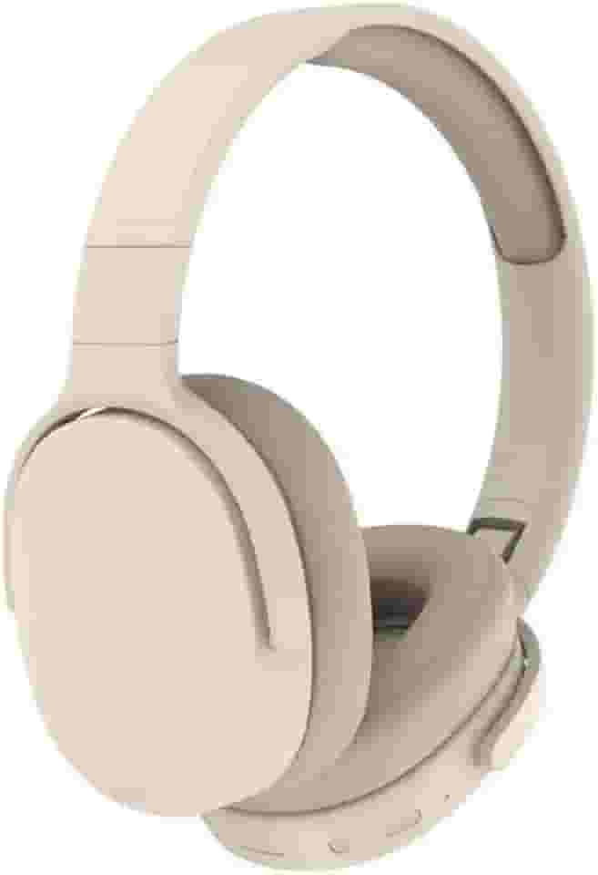 Fone de Ouvido Sem Fio Headphone Bluetooth Fone Corrida Academia Com Cancelamento de Ruído On-ear Dobrável (Off White)