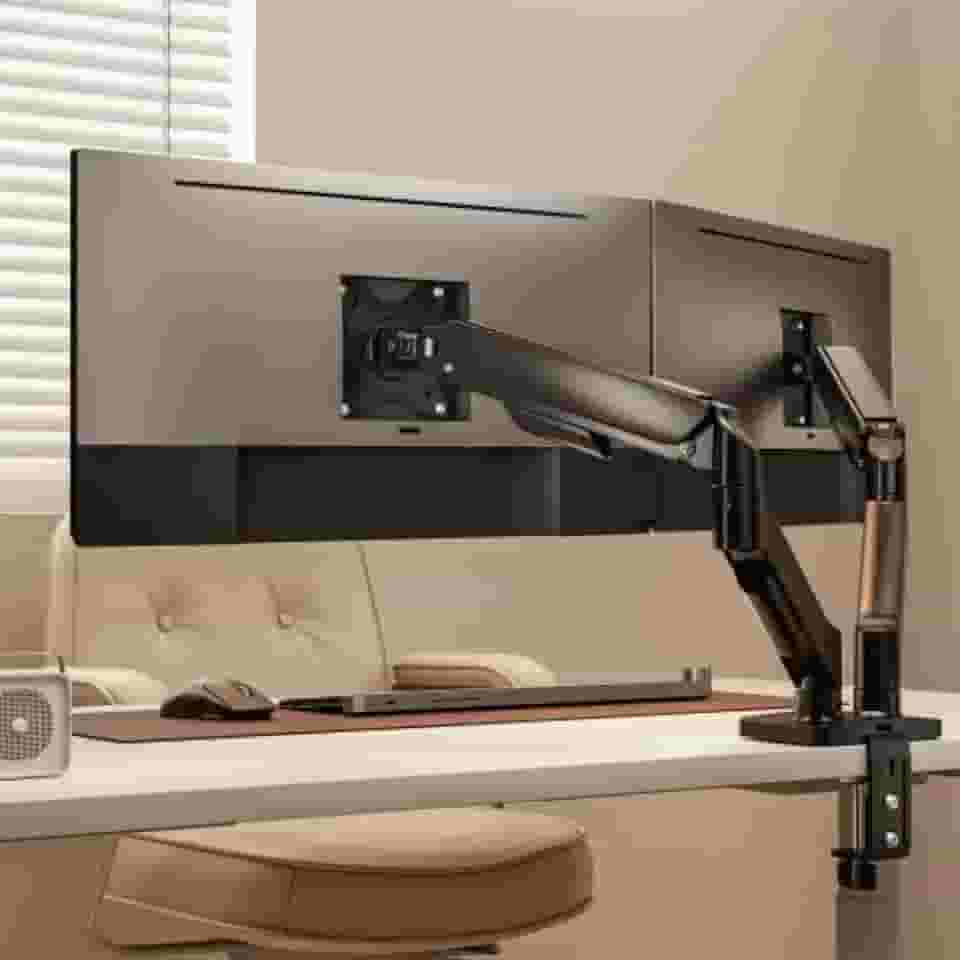 Suporte Duplo para M.onitores, Articulado com Mola a Gás, Ajuste de Altura, Inclinação, Rotação, Ergonômico, para 2 M.onitores, até 9kg, Mesa Escritório Gamer