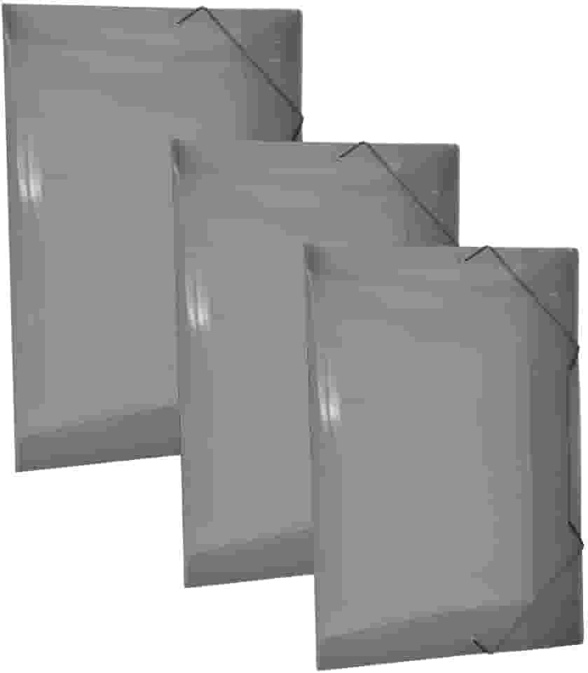 KIT 30 PASTA FUMÊ ABA COM ELASTICO SEM LOMBO PARA ORGANIZAR DOCUMENTO ESCRITÓRIO