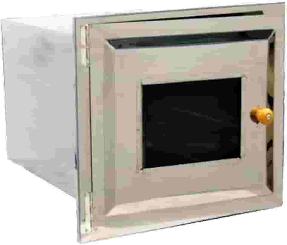 Forno Fogão a Lenha Inox Frente Vidro Sem Cinzeiro 50x35x30