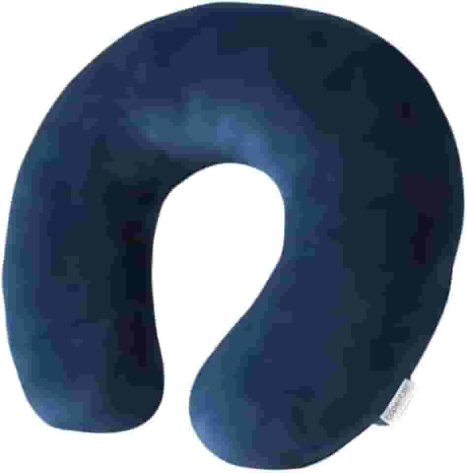 Travesseiro Almofada Para Viagem Pescoço Peluciada Premium com Enchimento de Fibra de Silicone Super Macia e Confortável (Azul Marinho)