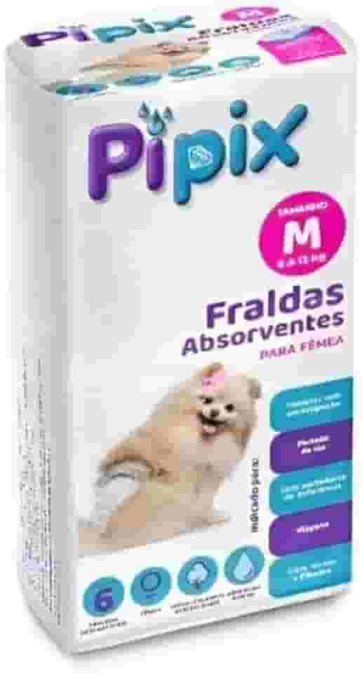 Fralda Absorvente Tamanho M Para Cães Fêmea 3 à 6kg – Ideal Para Incontinência, Cio, Pós-Cirurgia ou Viagens – Confortável e Fácil de Usar