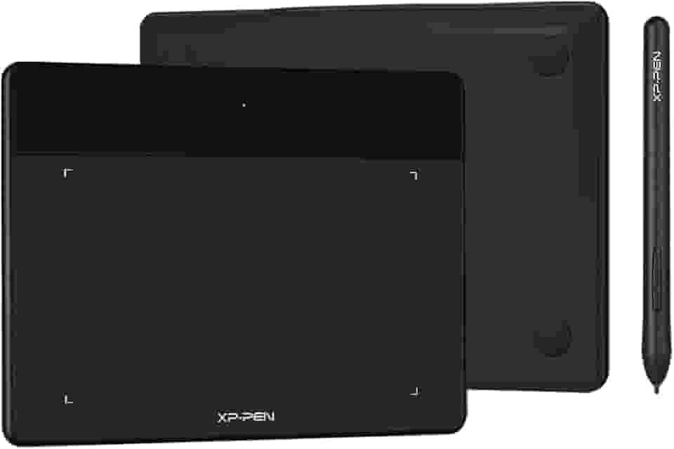 XPPen Deco Fun S Mesa Digitalizadora 15 x 10 cm, Tablet de Desenho, com Stylus, 8192 Níveis, para Mac Windows Chrome Android OSU! (Preto)