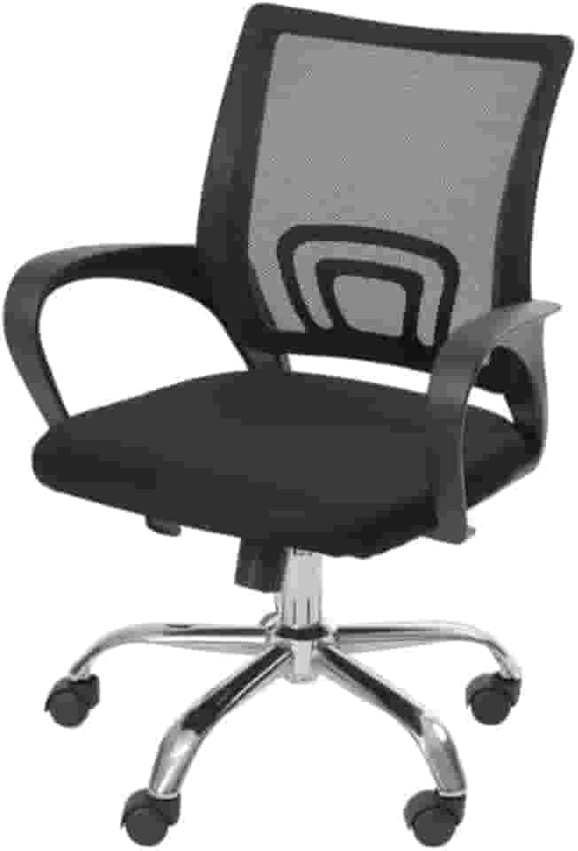 Cadeira De Escritório Giratória Com Altura Ajustável Cor Preto