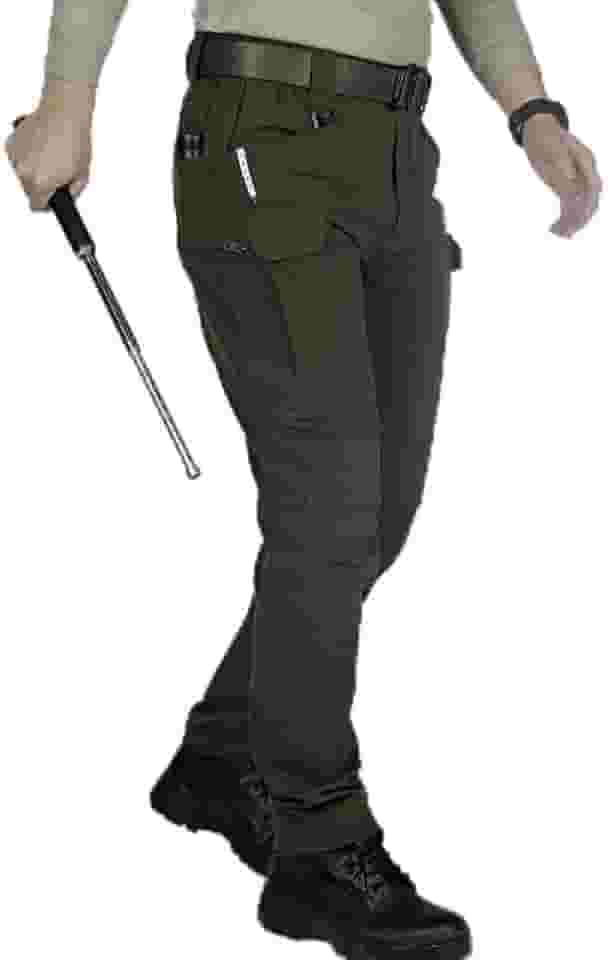 Calça cargo tática masculina, durável com vários bolsos