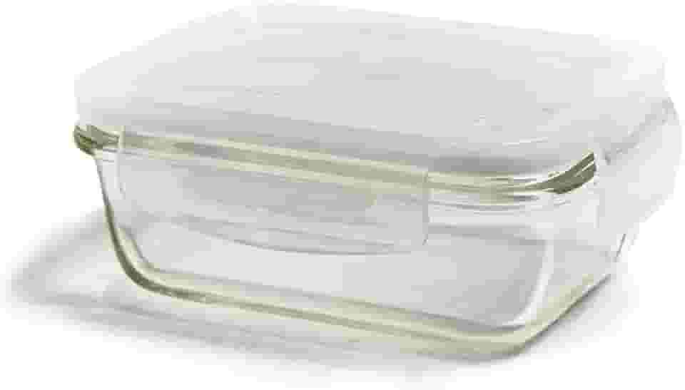 Oikos - Pote de Vidro 330ml Hermético com Trava Retangular