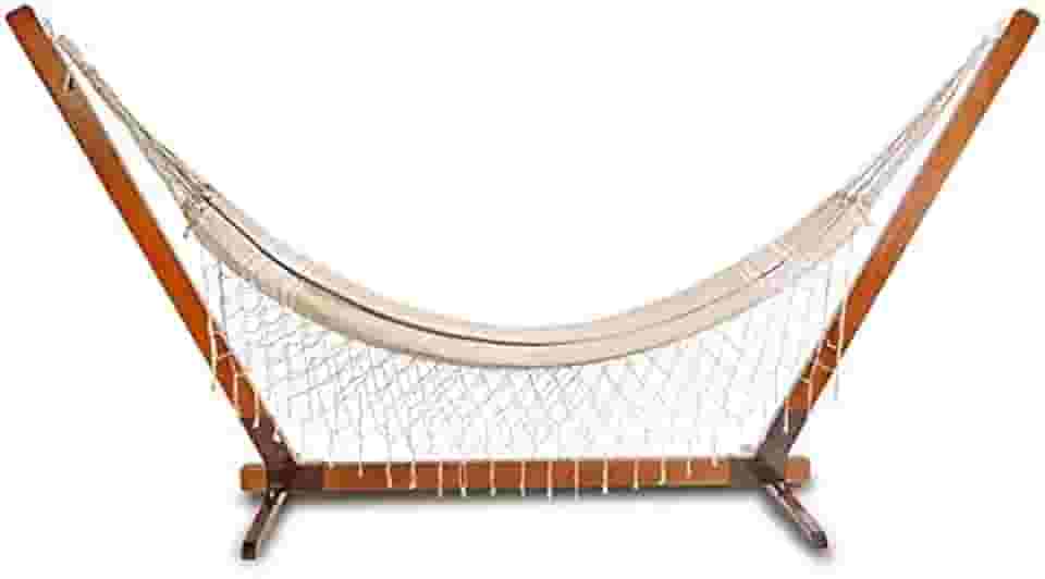 Suporte De Madeira Com Rede de Descanso Bege