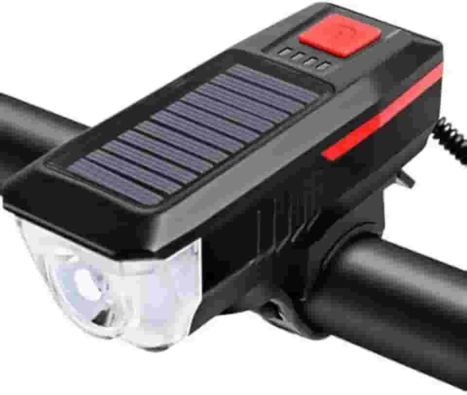 Bicicleta luz solar farol passeios a carga noite para lanterna bicicleta de montanha brilho acessórios para bicicletas equipamento de ciclismo Farol Dianteiro Bike solar com sirene buzina