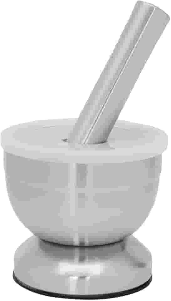 Mimo Style Pilão com Socador Feito Inteiramente em Aço Inoxidável. Resistente, Durável e Não Tóxico. Sua Base Antideslizante Torna Fácil Moer Qualquer Ingrediente .AC20281