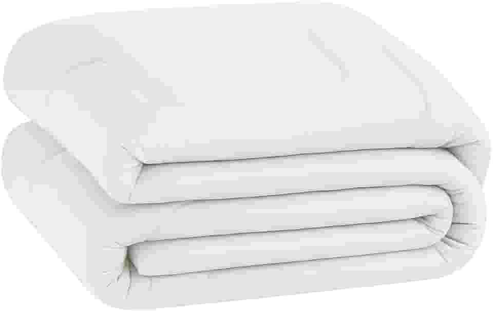 Edredom Dupla Face Liso Micropercal 400 Fios - Super Macio - Alta Durabilidade (Branco, Solteiro)