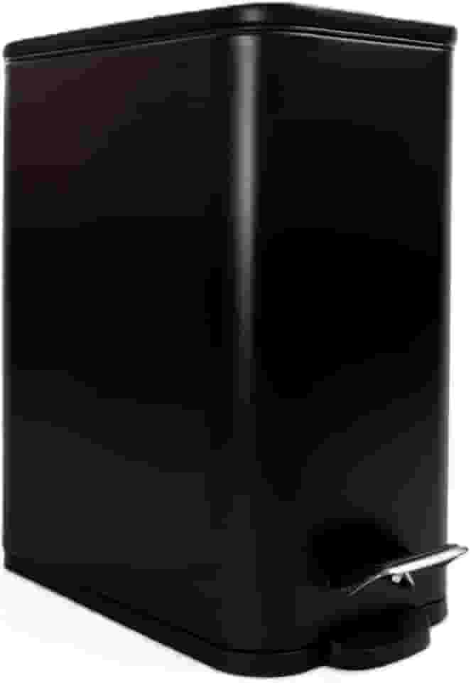 Lixeira 5L Pedal Tampa Fechamento Suave Soft Close Modelo Slim Retângular Premium Compacta Cozinha Banheiro Escritório