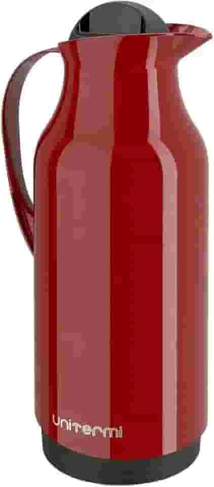 Garrafa Térmica Siena de Mesa para Chá e Café, 1 Litro, Bico Antigotas (Vermelha)