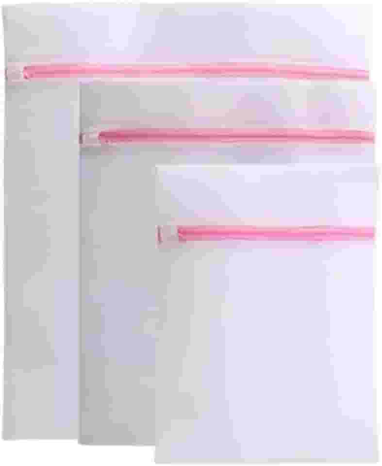 Conjunto De 3 Sacos Para Máquina De Lavar Roupas Delicadas Kit Com 3 Saquinhos Lingerie Lavanderia Lavagem Tamanhos P/M/G Com Zíper Resistente
