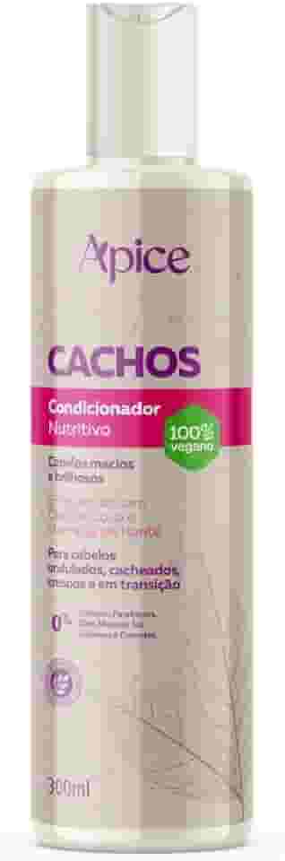 Ápice Condicionador Cachos Nutritivo | Nutrição, Selagem das Cutículas e Brilho com Óleo de Coco e Manteiga de Karité | Liberado para No e Low Poo | 300ml