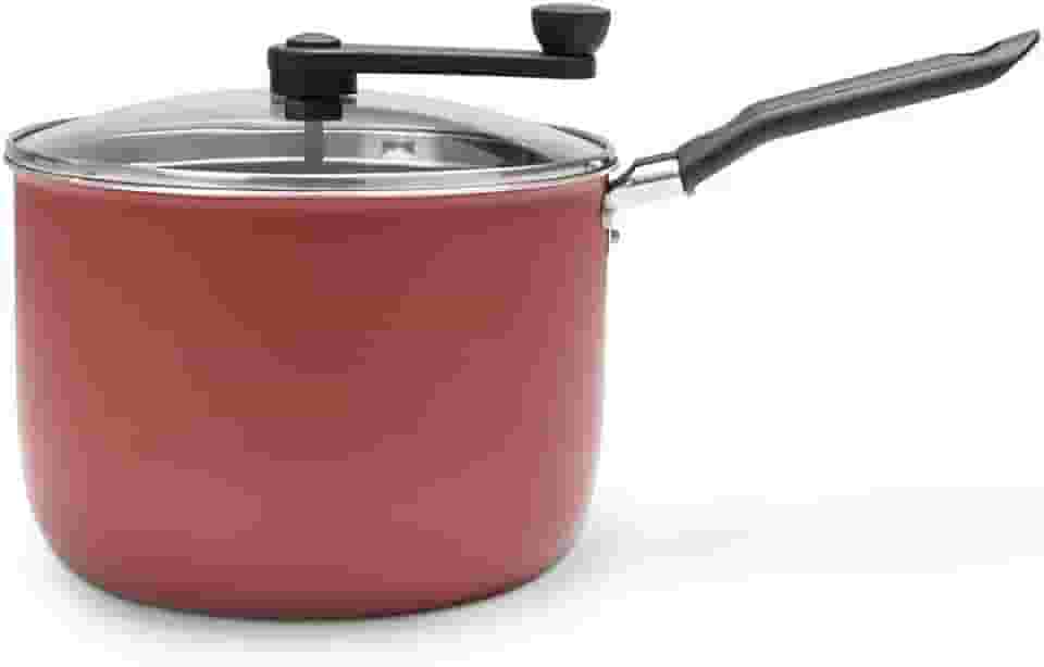 Brinox - Pipoqueira Antiaderente com Tampa de Vidro 4,2L - Cereja