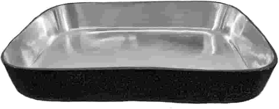 Forma Assadeira Tabuleiro Frango 28 cm Alumínio Preto Sem Alças