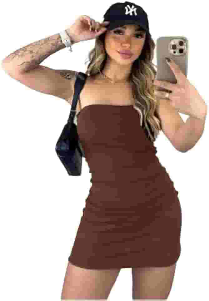 Vestido Tubinho Curto Tomara Que Caia Canelado Modelador