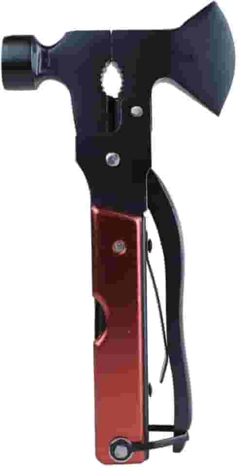 NTK, Machado Multiuso Magaiver em Aço Inoxidável e Alumínio Compacto e Versátil para Camping e Emergências, Preto