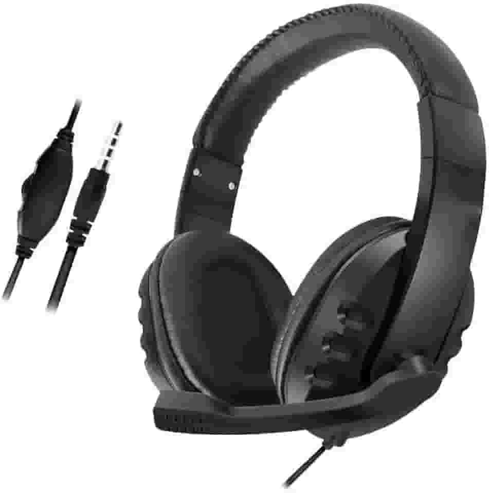 Headset Gamer com Microfone, Fone de Ouvido para PS3/PS4/PC, Preto e Vermelho, Ajustável 120°