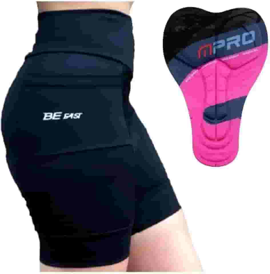 Bermuda Ciclista Feminina Short Ciclismo Forro de Gel Bolso