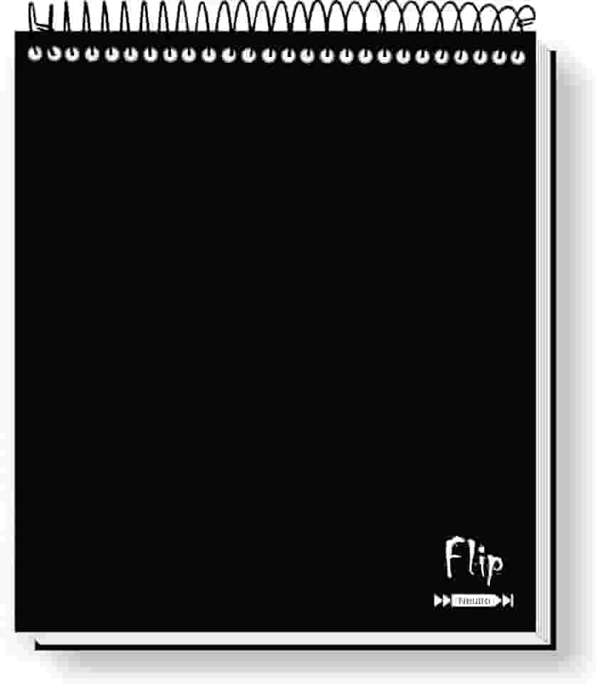 Caderno Flip Preto Capa Dura 10 matérias 160 Folhas