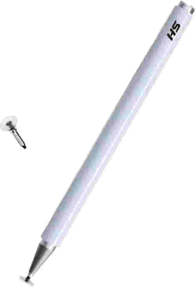 Caneta stylus capacitiva para telas touch (tablets, smartphones e notebooks) compatível com Apple, Samsung, Xiaomi, Motorola, etc (Branco)