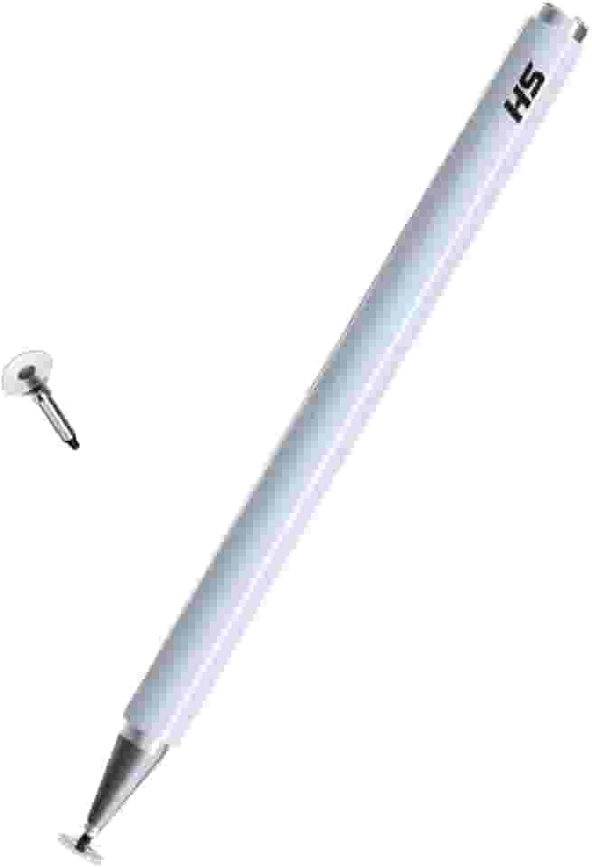 Caneta stylus capacitiva para telas touch (tablets, smartphones e notebooks) compatível com Apple, Samsung, Xiaomi, Motorola, etc (Branco)