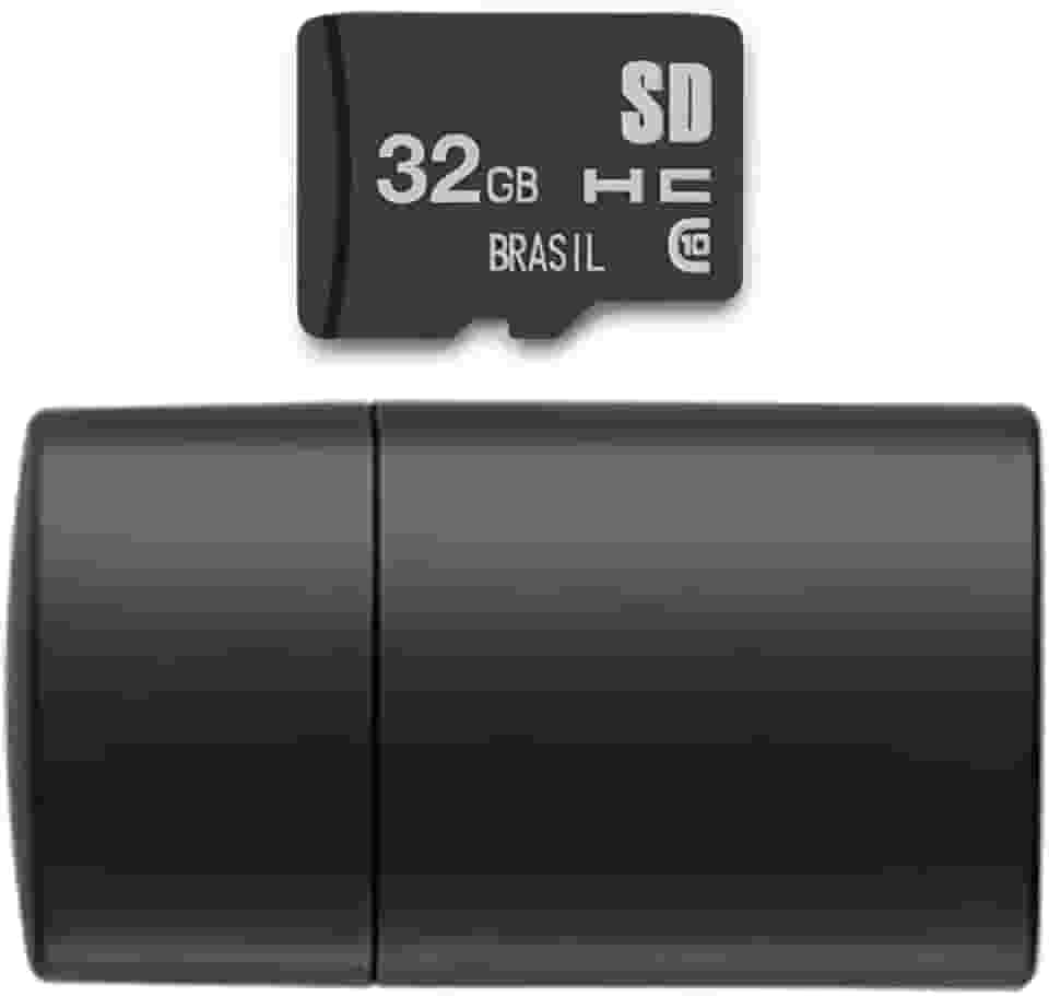 Pen Drive 2 em 1 Leitor USB + Cartão de Memória Classe 10 32GB Preto Multi - MC163