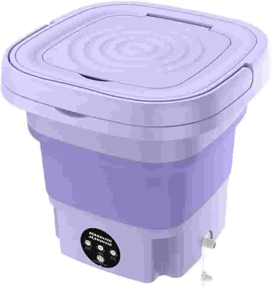 Mini Máquina de Lavar Roupas Dobrável Portátil, 6,5 Litros, Compacta para Viagens e Apartamentos, 26 x 27 cm