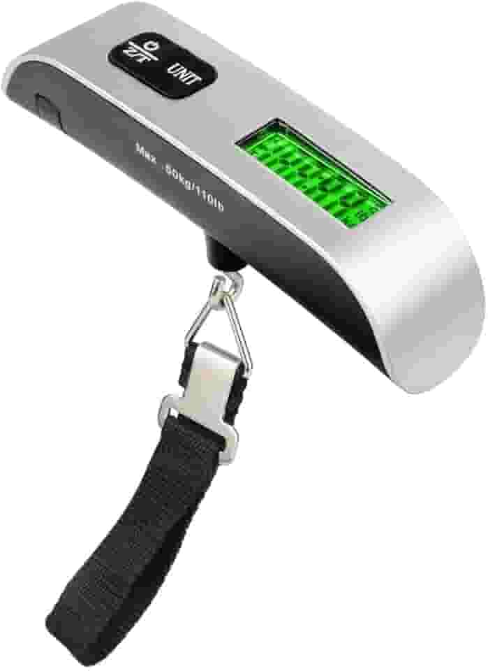 Pocket Balança Digital Portátil de Mão Até 50kg Com Alça Trava, Visor LCD Grande Para Bagagem, Pesca e Alta Precisão Ideal para Bagagem Pesca e Uso Doméstico Compacta e Resistente Linha Premium