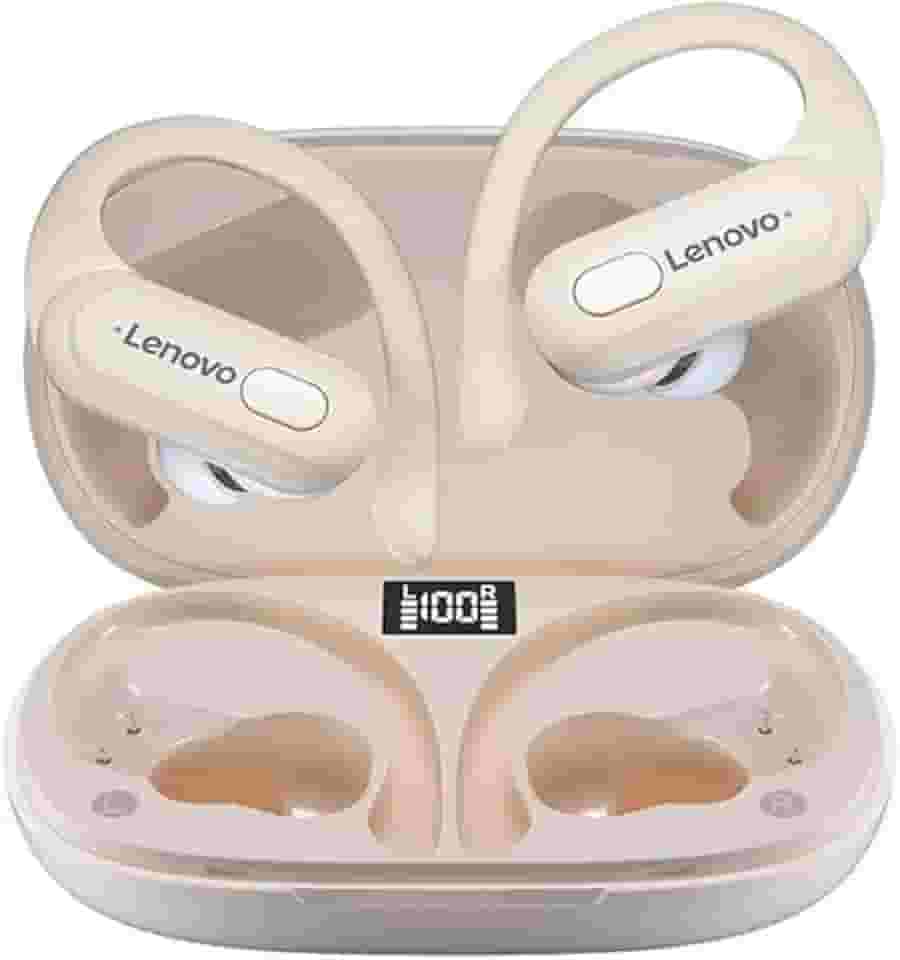 Fone de Ouvido Bluetooth 5.3 XT60 TWS Fones de Ouvido Sem Fio Universal Fone Bluetooth Mic Redução de Ruído Earbuds Sem Fio À Prova D' Água Headset (Bege)