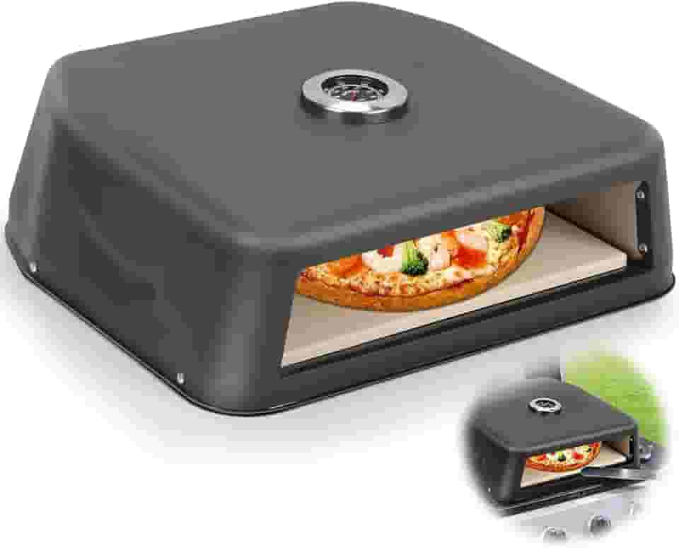 Forno de Pizza de 40 * 37 cm, Forno Pizza, Pedra para Pizza de 31 cm, Pizza Direto com Indicação da Temperatura, Adequado para Cozer Pizzas Até 10 Polegadas de Diâmetro