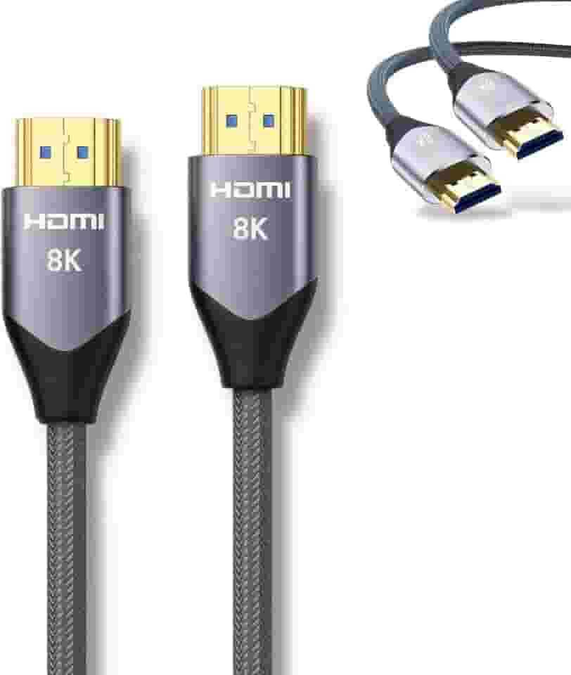 Cabo HDMI 2.1 8K 3M Ultra Rápido Full HD - 144Hz 48Gbps | HDR10 eARC VRR | Compatível com TV 4K PS5 Xbox Monitor Gamer Projetor PC | Conector Banhado a Ouro e Cabo Reforçado - Premium®