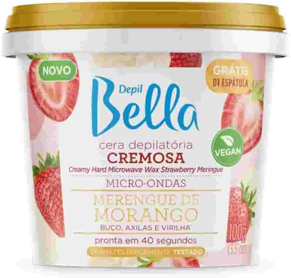 Cera Depilatória Cremosa para Micro-ondas Merengue de Morango Depil Bella 100g