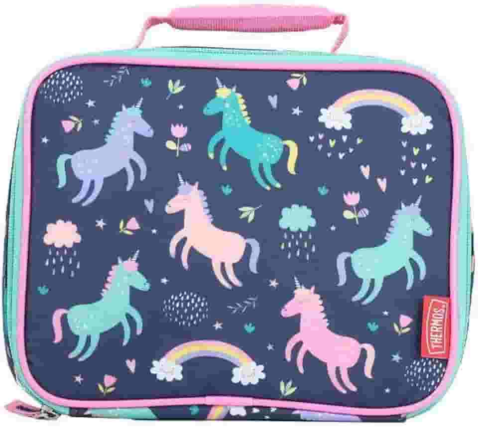 Lancheira Escolar Térmica Thermos Infantil Unicórnio, Roxa