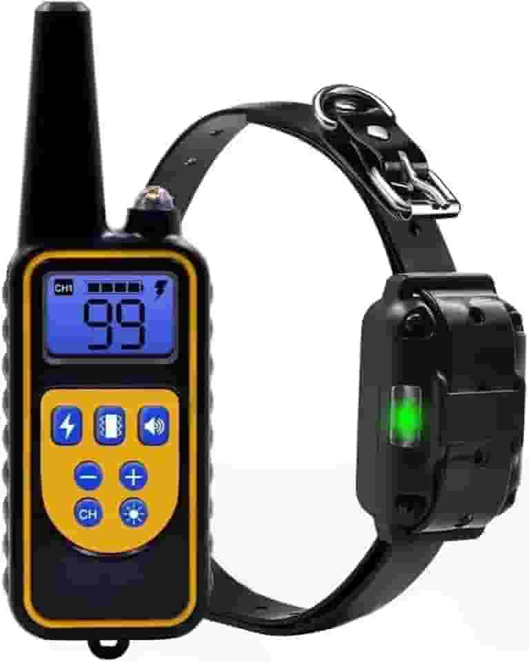 Coleira adestramento antilatido eletrônica com controle remoto e à prova d'água recarregável para cães