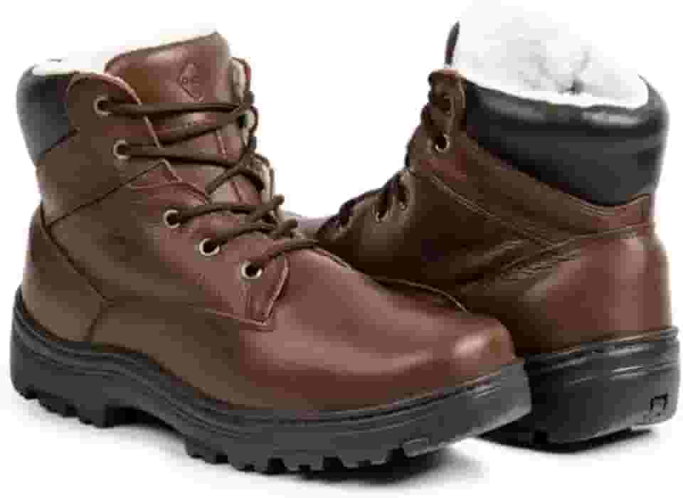 Bota Masculina de Inverno em Couro Forrada com Lã Imperméavel - Hamburgo