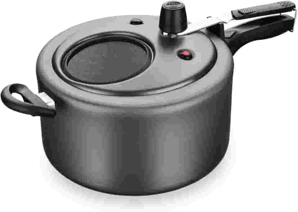 MTA - Panela de Pressão com Visor de Vidro e Fechamento Interno em Alumínio com Antiaderente, Capacidade de 6L, nº 25, Cor Grafite, Linha Visor.