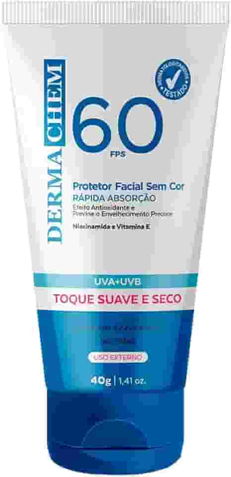 Dermachem Protetor Solar Rosto Fps 60 Sem Cor 40G