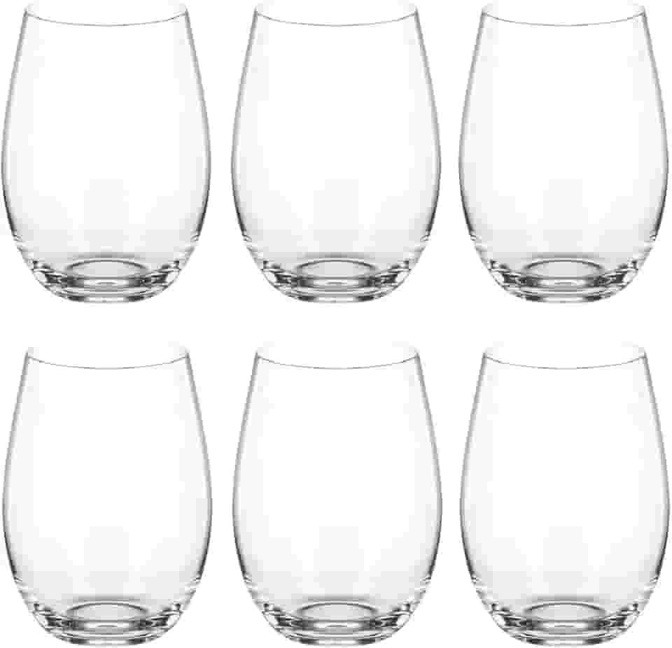 Jogo com 6 Copos de Vidro Balão 470ml Design Elegante e Resistente Ideal para Suco Água Refrigerante Drinks e Café Transparente para Cozinha Bar e Restaurante