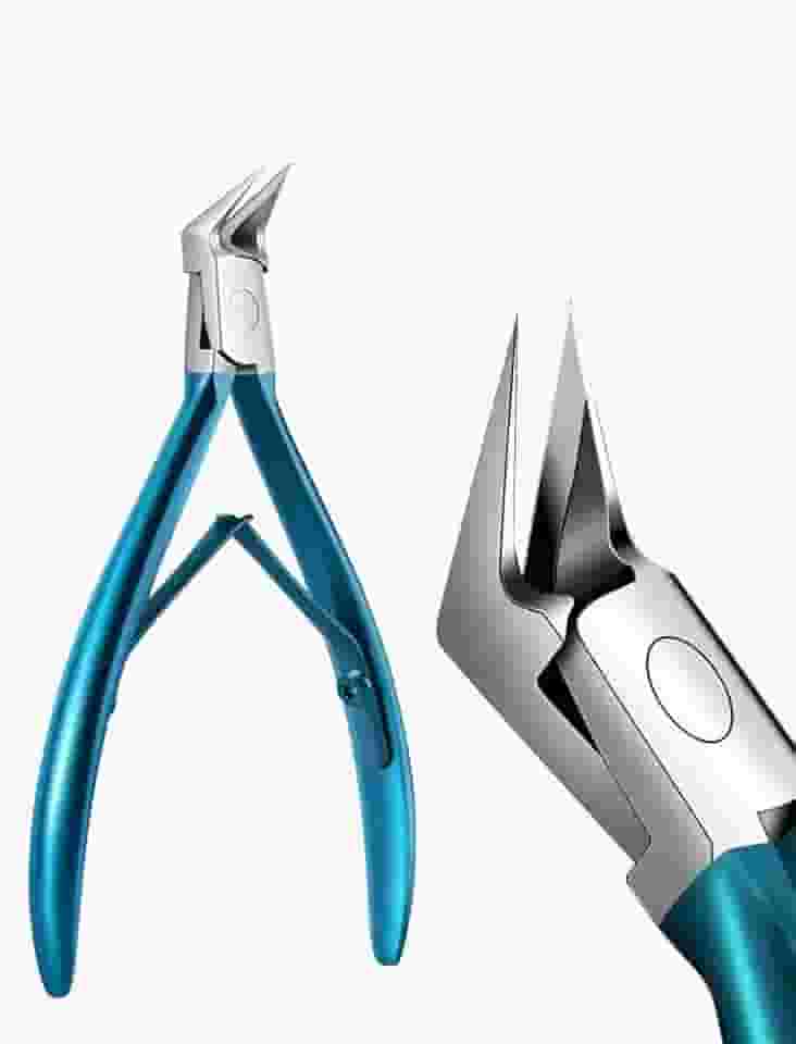 1 cortador de unhas profissional, aparador de paroníquia encravado para unhas grossas corretivas, cortador de borda, ferramenta de pedicure e tesoura de manicure, verde