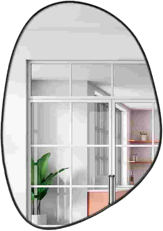 Espelho Decorativo modelo Orgânico de 60x40 com Suporte para Parede (Preto)