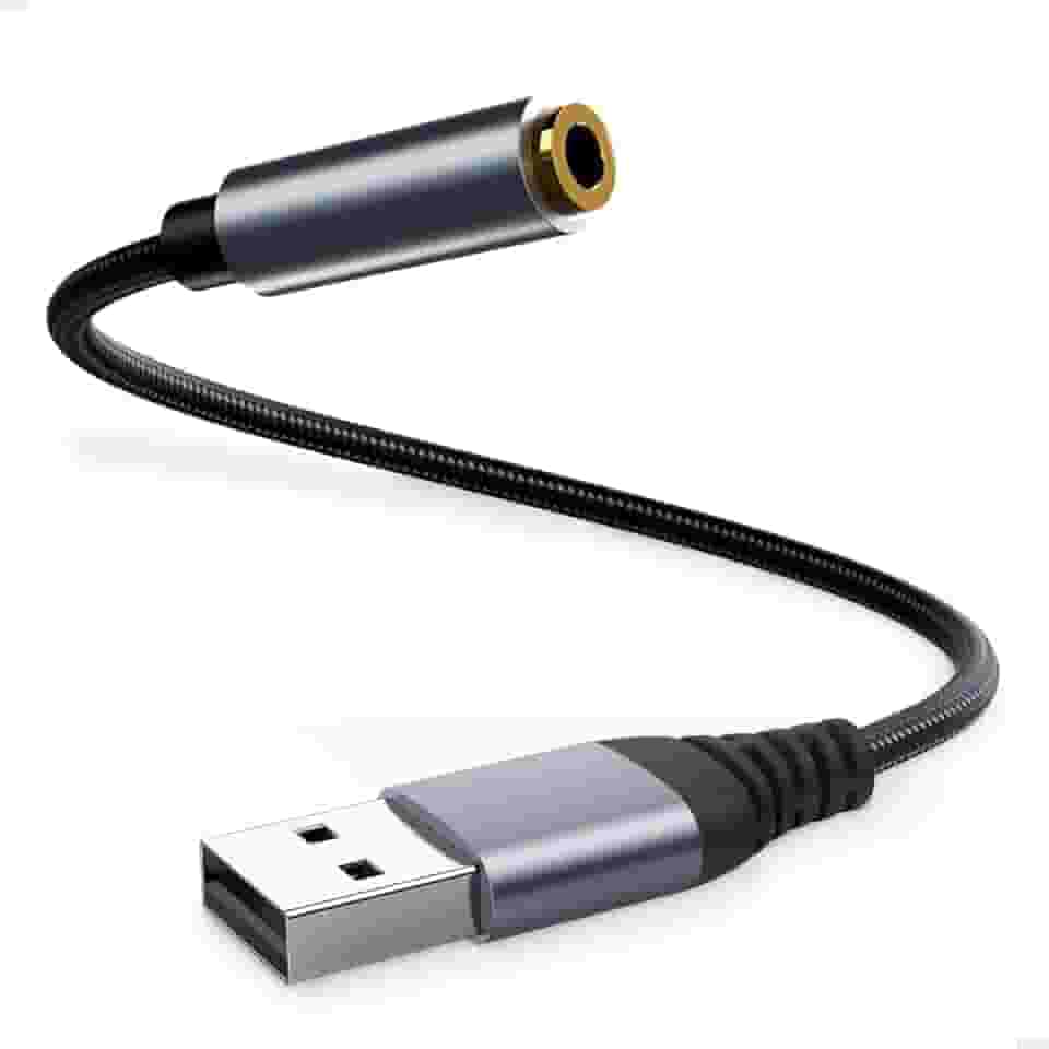 Placa De Som Usb P3 Fone Microfone 3.5mm Externa Pc Notebook Aux TRRS Conector Estéreo Adaptador de fone de ouvido Microfone Headset