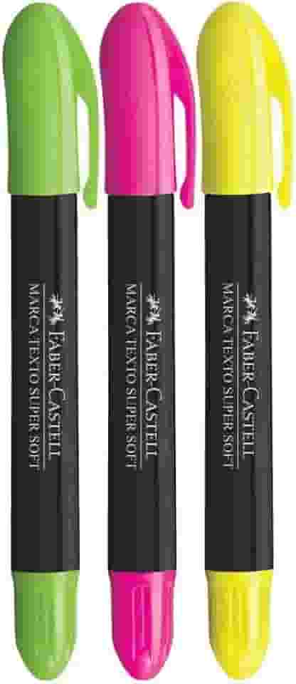 Kit c/3 Caneta Marca Texto Super Soft Gel Faber Castell