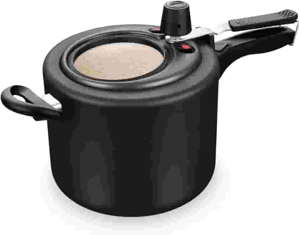 PANELA DE PRESSÃO SUPERIOR MTA COM VISOR PRETO 8,0 LITROS