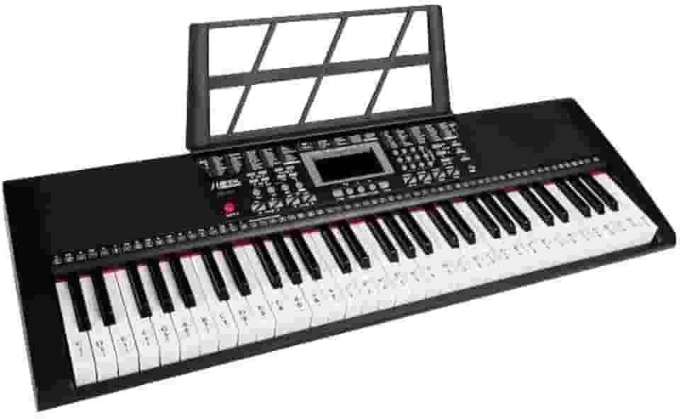 Teclado Musical Arranjador, 61 Teclas, 200 Timbres, 200 Ritmos, Display LED, com Microfone e Fonte 9V
